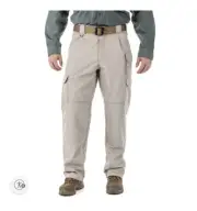 5.11 Tactical Pants Mens 36x34 Beige 100% Cotton Canvas Elastic Waist Cargo Work