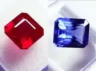 Natural Blue Tanzanite & Ruby 18 Ct Loose Gemstone Perfect Pair Certified LM202