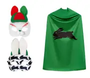 SOUTH SYDNEY RABBITOHS NRL TEAM YOUTH SUPERHERO PACK MASCOT MASK & HERO CAPE