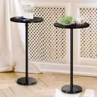 Drink Tables for Small Spaces Pedestal Side Table Set of Small Round 2 Black-2