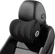 LIQUN Cozy Car Neck Support Pillow, Memory Foam car Neck Pillow, Car Neck Support Pillow Used to Relieve Neck Pain When Driving, with Adjustable Straps and Breathable Detachable Cover, Black