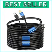 Long 75ft USB 2.0 Extension Cable with Gold-Plated Connectors for Optimal Signal