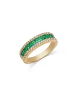 Bloomingdale's Fine Collection Emerald & Diamond Anniversary Band in 14K Yellow Gold