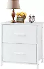 Nightstand with 2 Storage Drawers, 20" Height Small Bed Side Furniture End Table