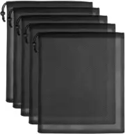 Miuion Durable Nylon Mesh Bag with Sliding Drawstring Cord 12×7.5 Inch, Black