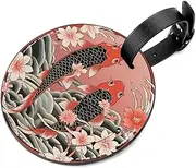 [YTYVAGT] Luggage Tags for Suitcases,Travel Tags for Luggage,Umbrella Flower and Koi,2-Pc