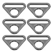 6Pcs 0.75 Inch Triangle Buckle Adjuster D Ring Triangle Buckles Light Black