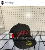 New Era Mexico Script Flag Patch Red UV 59fifty Fitted Hat Size 7 1/2