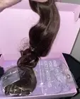 Locks & Mane 18” human hair extensions Dark chocolate Nib Clip In