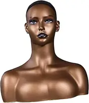"Abbraccia" Realistic Mannequin Head Wig Head Stand Double Shoulder Smooth Multipurpose Manikin Wig Holder for Necklace Earrings Hats
