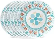 [CORELLE] Vitrelle 6-Piece (6.75") Salad Appetizer Plates Set, Triple Layer Glass and Chip Resistant, Lightweight Round 6-3/4-inch Plates, Terracotta Dreams