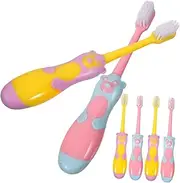 HAWILLOSCH 6pcs Soft Bristle Toothbrushes with Suction Base Cute Cartoon Pig Design Random for Oral Care and Cleaning