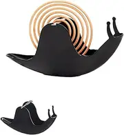 Elegant Snail Shape Incense Holder, Black Iron Metal Mosquito Coil Holder with Ash Storage, Durable Incense Burner for Indoor and Outdoor Use - Stylish and Functional Home Accessory
