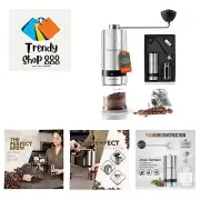 Manual Coffee Grinder — Hand Coffee Grinder with Adjustable Dragon Tooth Stai...