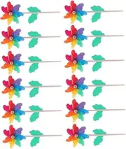 CAXUSD 12pcs Colorful Toys Outdoor Wind Spinners for Boy Girl for Garden Patio and Party Decorations Vibrant Rainbow