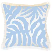 Cushion Cover-Coastal Fringe-Casa Palms Blue White-45cm x 45cm