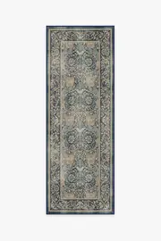 75' x 215' | Machine Washable Runner Rug | Kid & Pet Friendly | Indoor Rug | Honeysuckle & Tulip Indigo Rug by Morris & Co. | Ruggable