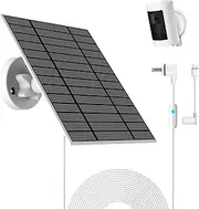 6W Solar Panel Compatible with Ring Spotlight Cam Plus/Pro and Stick Up Cam Battery, Solar Power Charger for Ring Cam with Indicator Light,13ft Cable IP66 Solar Panel USB-C and DC3.5mm Ports