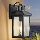 Black Motion Sensor Outdoor Lights Porch Light Dusk to Dawn Exterior Lighting...