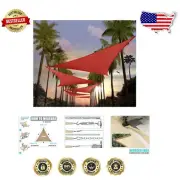 Spacious 12' Red Triangle Shade Sail - UV Protection for Outdoor Spaces