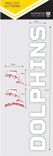 NRL Team Name Lettering Decal - Dolphins - Car Sticker