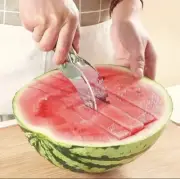 Watermelon Slicer Cutter Knife Server Corer Scoop Stainless Steel New