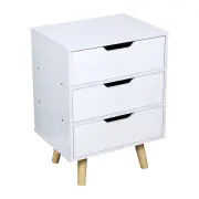 Wooden Bedside Table 3 Drawers Cabinet Storage Night Stand