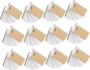 GRADENEVE 12pcs Portable Loose-Leaf Notepad Vocabulary Cards Simplistic Kraft Paper Memo Pads for Study Flashcards School Supplies and Office Use