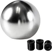 YIUIY Universal Round Ball Gear Shift Knob,Chrome Finish Aluminum Shifter Knobs with 3 Adapters Compatible with Manual and Automatic Transmission Car(Sliver)