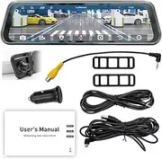 Car in-Mirror Mounted Dash Cam 9.36 Inch Screen Driving Recorder Support BT Music/Call Phone c ection Mirror Phone Link Reversing Assist Mult e o Outputs Black One Size