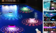 Solar and USB Rechargeable Floating Pool Lights, 2600mAh 6.7" IP68 4 PCS