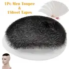 Mens Toupee 100% Remy Human Hair Piece Buzz Cut/Comb Back Bald Head PU Hairpiece