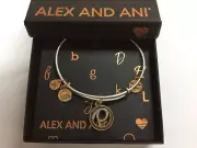 Alex and Ani Initial P Charm Bangle Bracelet Two-Tone