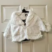 Mud Pie Baby Girl White Fur Coat- NWT - 12-18 Months