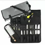 15 Slots Chef Cutlery Canvas Knife Roll BagKitchen Cooking Tools Storage Cases