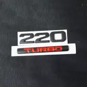1x Black Matte 220 + 1x Black Red TURBO Metal Decal Sticker Badge Emblem Vehicle (for: Renault)