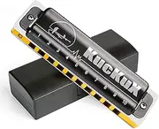 [kuckux] Diatonic Harmonica of C Key,Blues Mouth Organ 10 Hole 20 Tones, Reed of Phosphor Bronze, ABS Combo, Easy-Clean Cover,10 Hole Blues Harp for Adult, Beginner