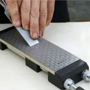 Diamond Sharpening Stone Set with Adjustable Non-Slip Holder 8 Inch 400/1000 Grit Fine Double-Sided Plate Whetstone Knif