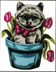 "Kitten" Printed Needlepoint Tapestry Kit 43201