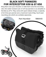 "BLACK SOFT PANNIERS" FIT FOR ROYAL ENFIELD INTERCEPTOR 650 & GT 650
