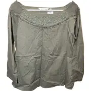 Orvis breezy embroidered boho shirt peasant blouse