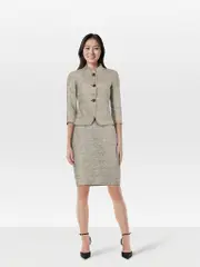Grey Jacket & Dress Matching Set