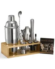 VEVOR Cocktail Shaker Set 10 Pcs Bartender Kit Stainless Steel Bar Tools Silver