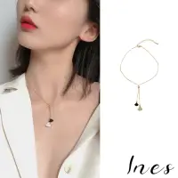 在飛比找momo購物網優惠-【INES】滴釉項鍊 滿鑽項鍊 銀杏葉項鍊/韓國設計法式復古
