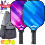 USAPA Approved Carbon Fiber Pickleball Paddles Set - 2 Paddles, 4 Balls, Bag