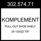 IKEA KOMPLEMENT Pull-out Shoe Shelf Dark Gray 29 1/2x22 7/8" 302.574.71