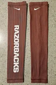 Nike Pro Elite Arkansas Razorbacks Issued Arm Sleeves Black Men's Sz Small RARE