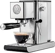 Portable Espresso Machine, Semi-Automatic Espresso Machine For Home Use, Cappuccino Machines For Home, With 15 Bar Pump Pressure And Milk Foam Steamer Pipe, Stainless Steel Coffee Maker