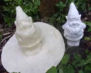 Latex gnome mold (tiny) plaster cement casting elf rubber mould 3"H x 1" thick