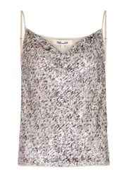 Diane Von Furstenberg Berlin Sequin-embellished Camisole - Silver - S (UK8-10 / S) S (UK8-10 / S)
